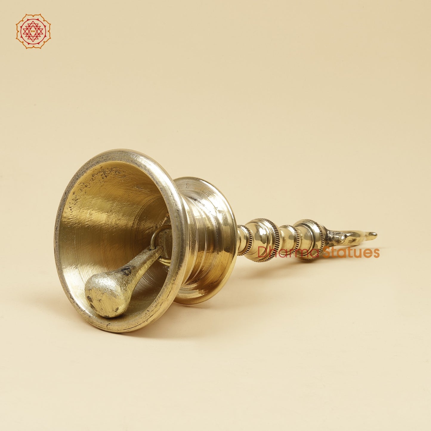 Bronze Trishul Hand Bell Fine, Smooth Finish 13”