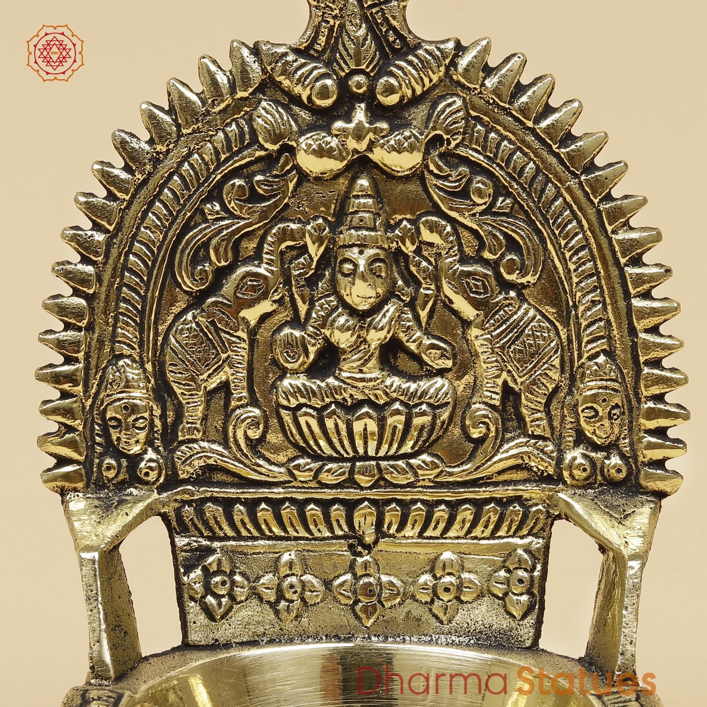 Brass Gaj Lakshmi Diya Fine 5”