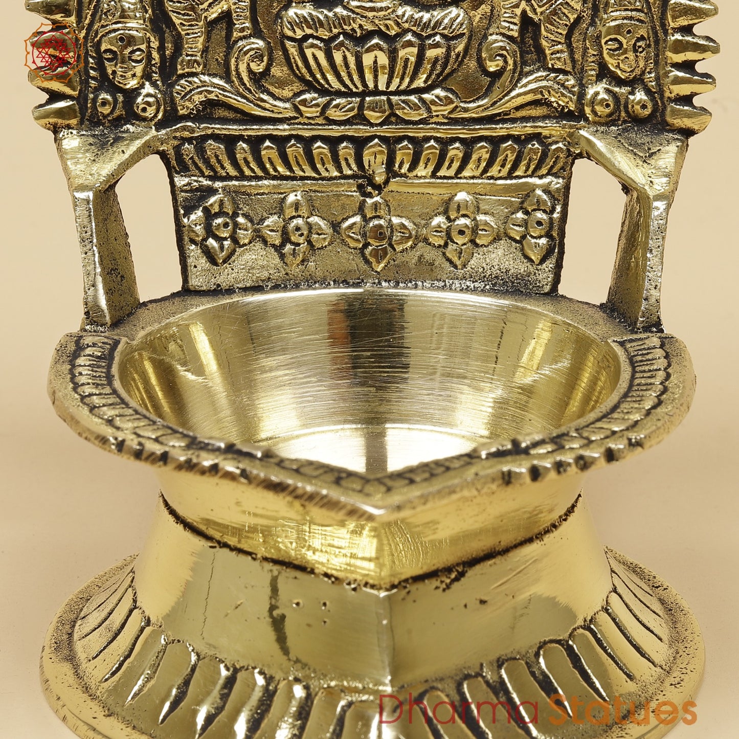 Brass Gaj Lakshmi Diya Fine 5”