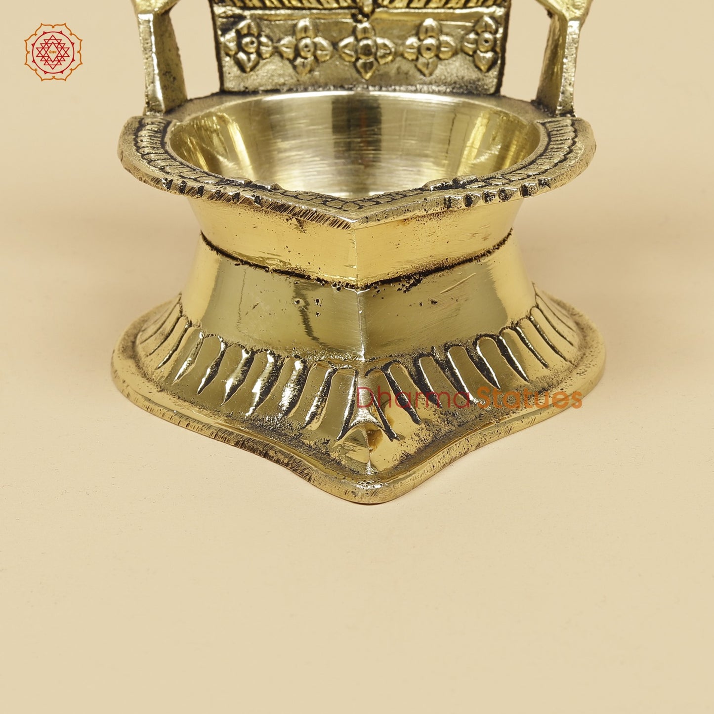 Brass Gaj Lakshmi Diya Fine 5”