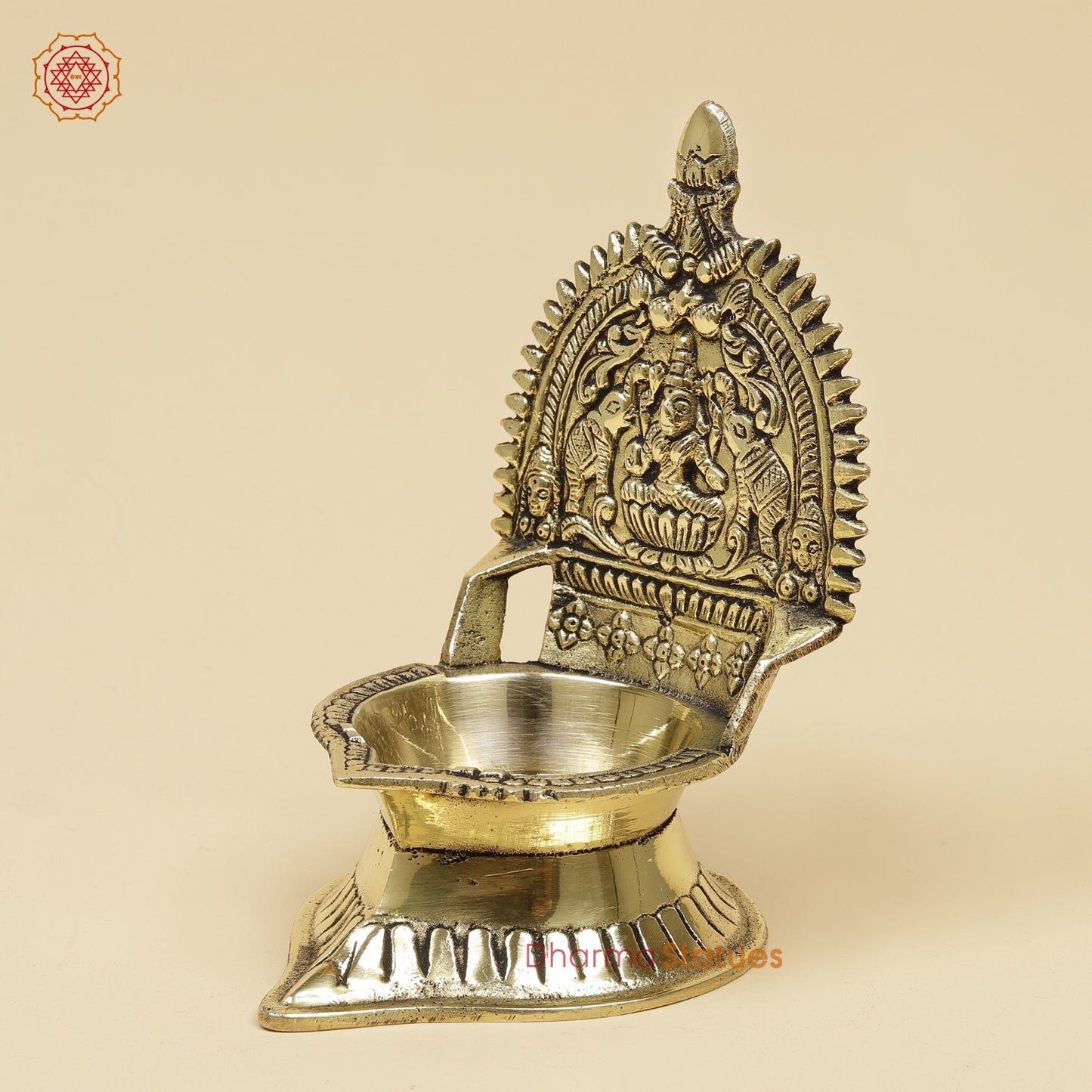 Brass Gaj Lakshmi Diya Fine 5”