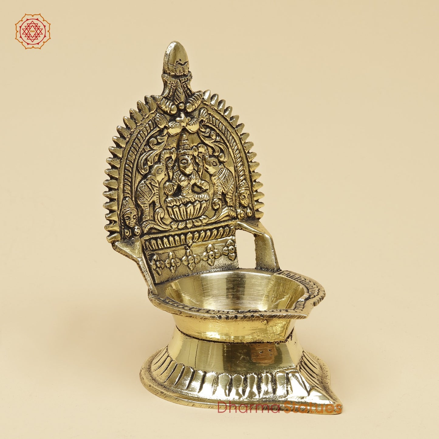 Brass Gaj Lakshmi Diya Fine 5”