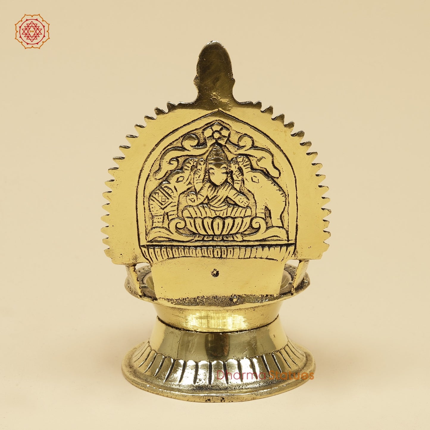 Brass Gaj Lakshmi Diya Fine 5”