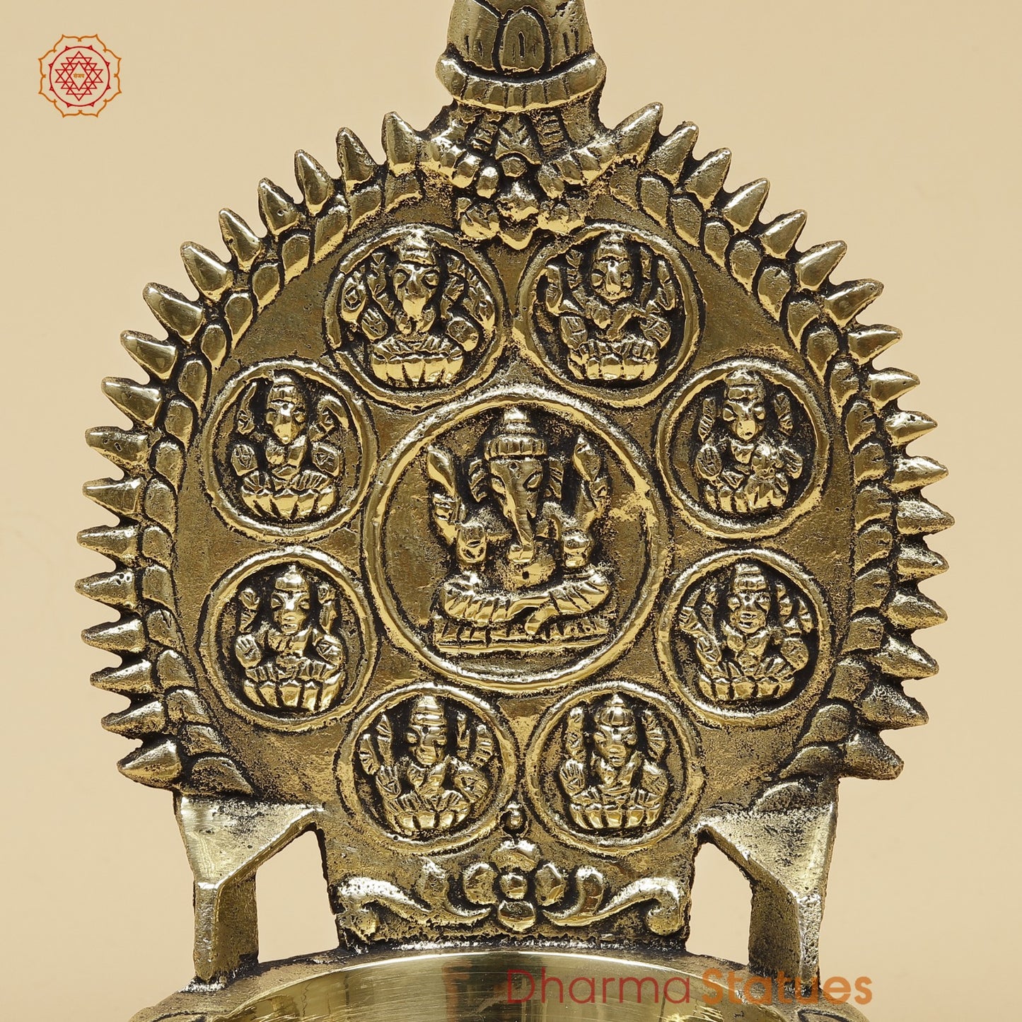 Brass Asht Ganesh Diya Fine 6”
