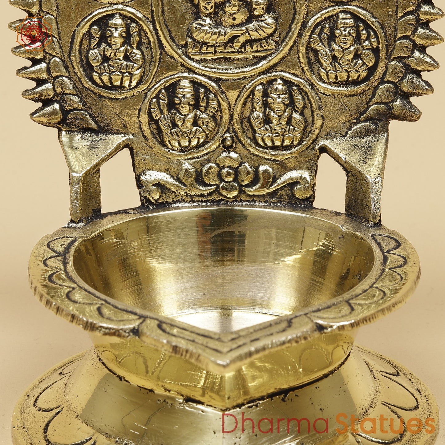 Brass Asht Ganesh Diya Fine 6”
