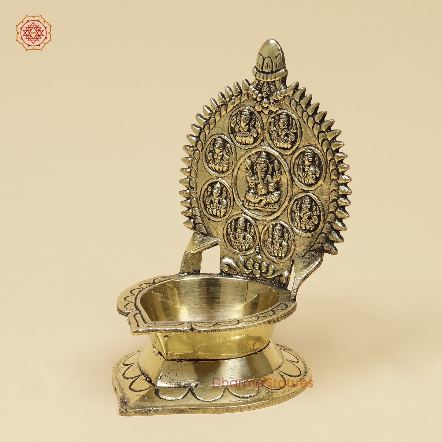 Brass Asht Ganesh Diya Fine 6”