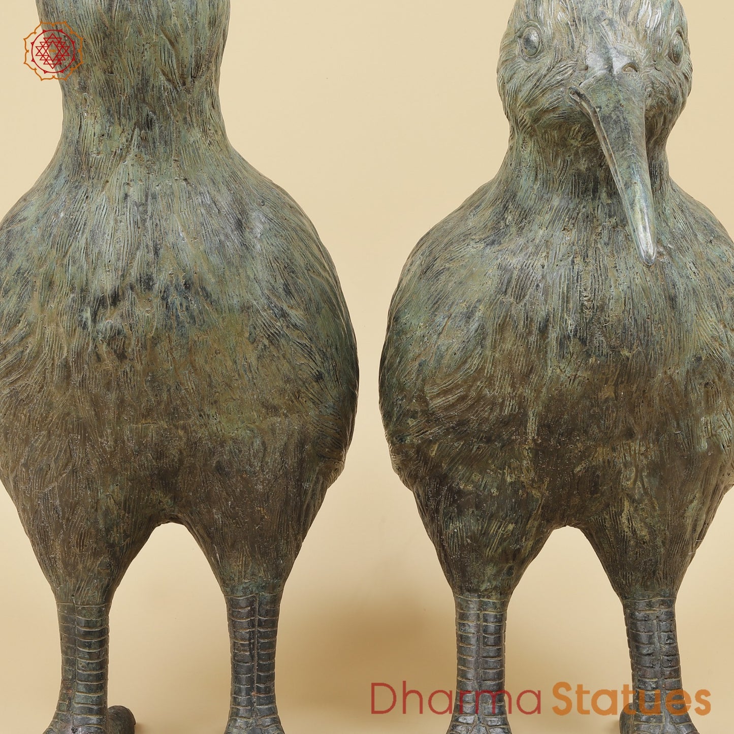 Bronze Kiwi Couple Set, Natural Patina 29” (Rare Find) Origin- Java, Indonesia