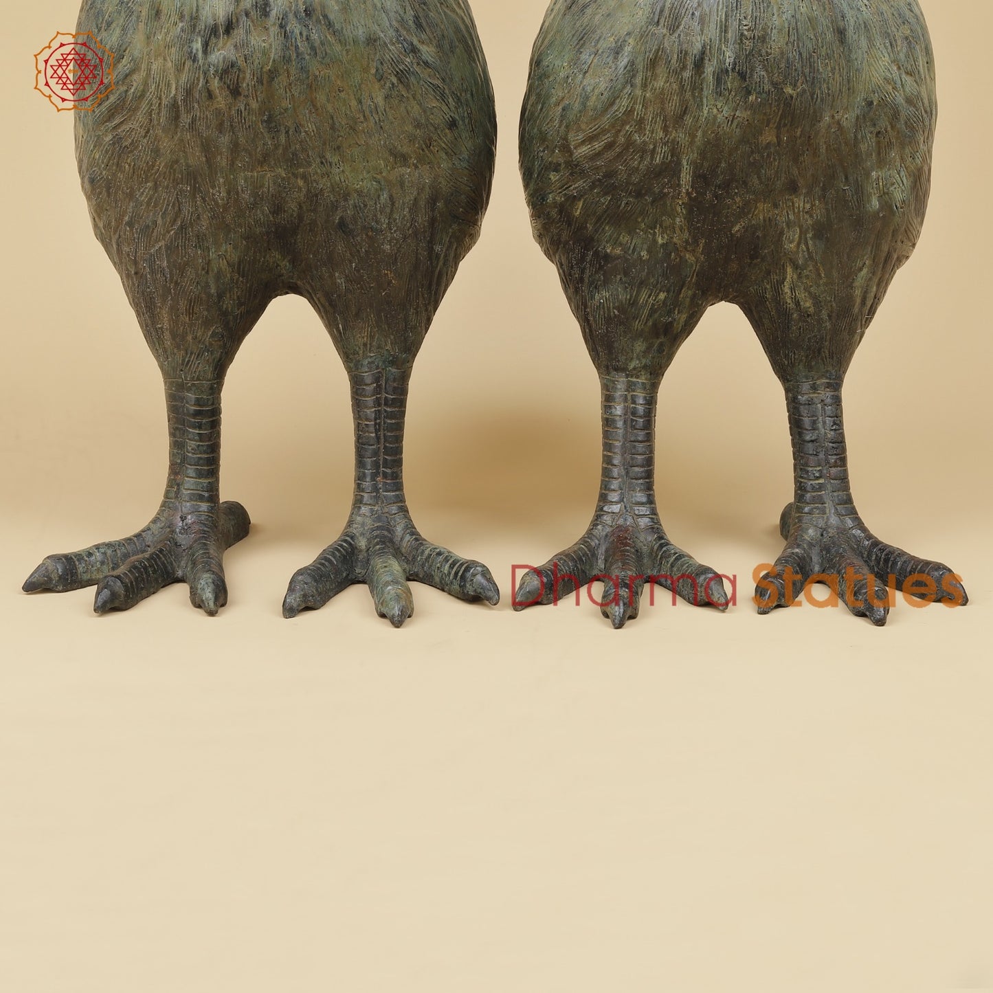 Bronze Kiwi Couple Set, Natural Patina 29” (Rare Find) Origin- Java, Indonesia