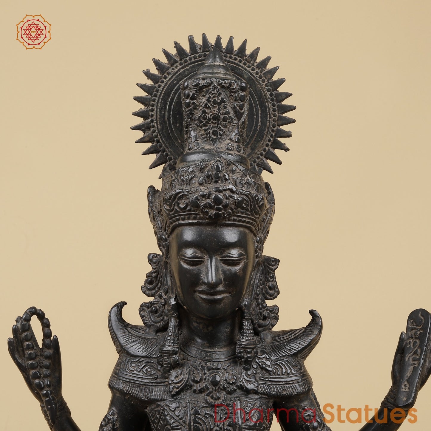 Bronze Saraswati On swan Fine, Natural Black Patina 31”