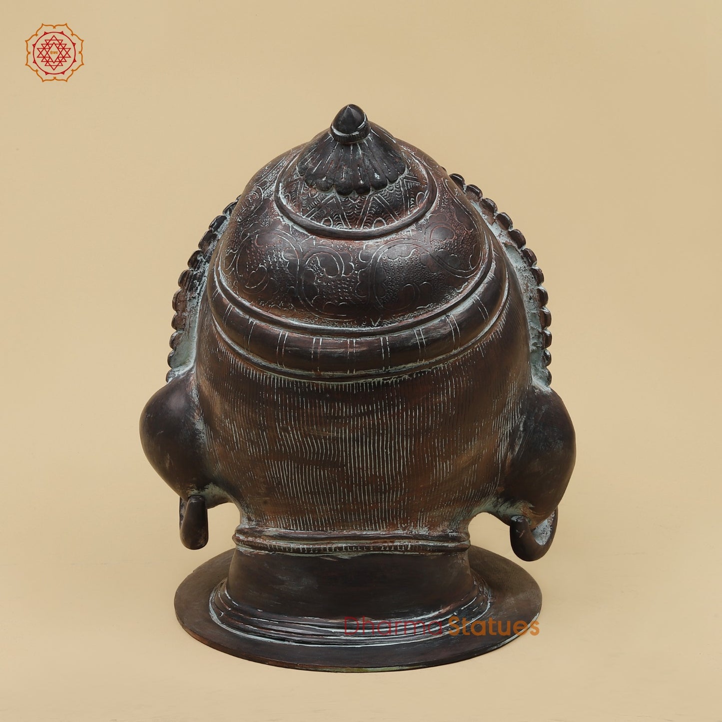 Brass Vintage Hanuman Head Fine, Antique Finish 14”