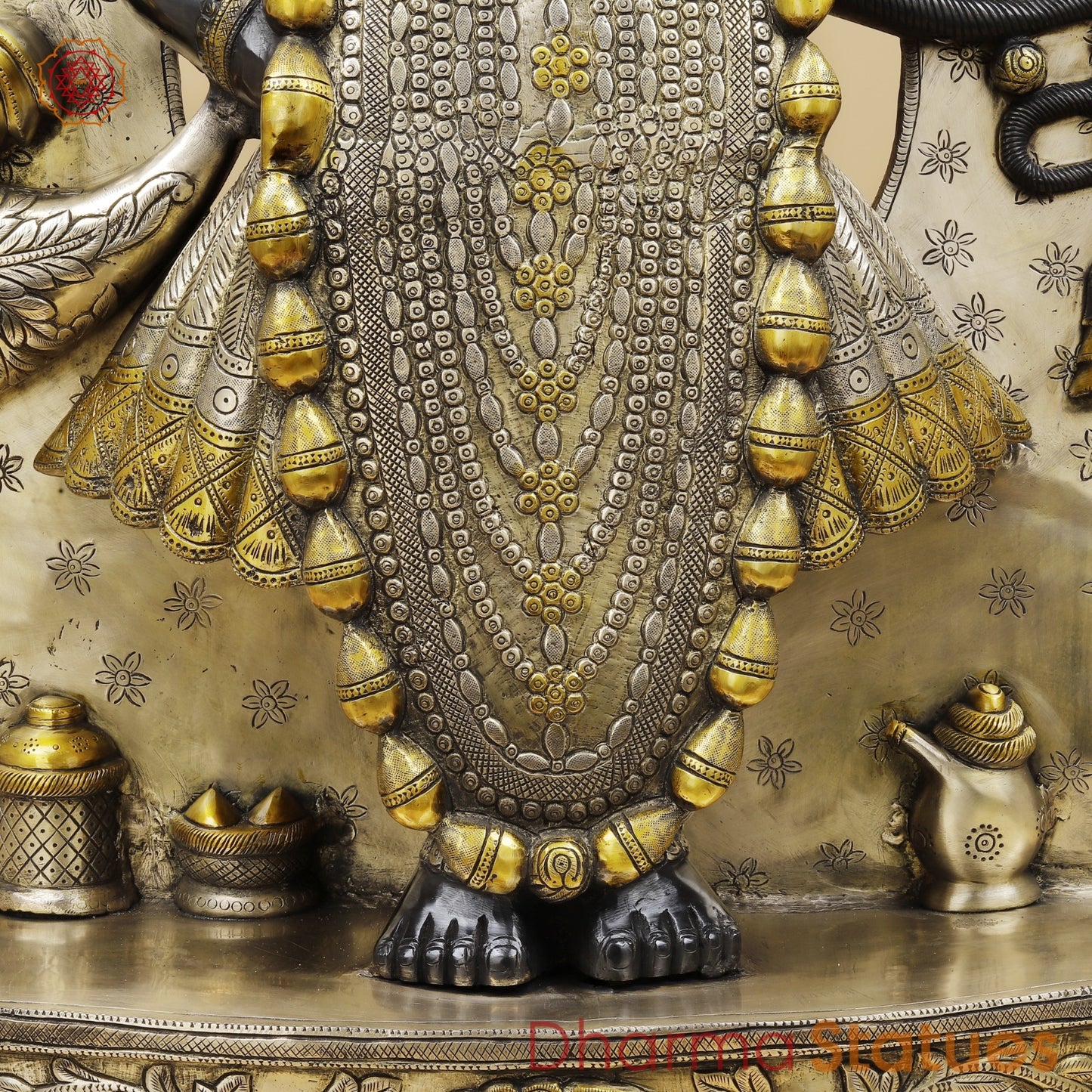 Brass Srinath Ji standing With Arch Fine, Black And Gold finish 36”