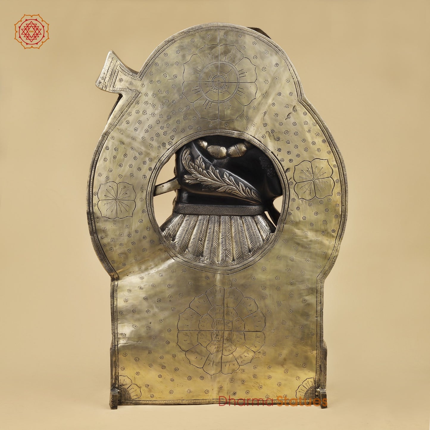 Brass Srinath Ji standing With Arch Fine, Black And Gold finish 36”