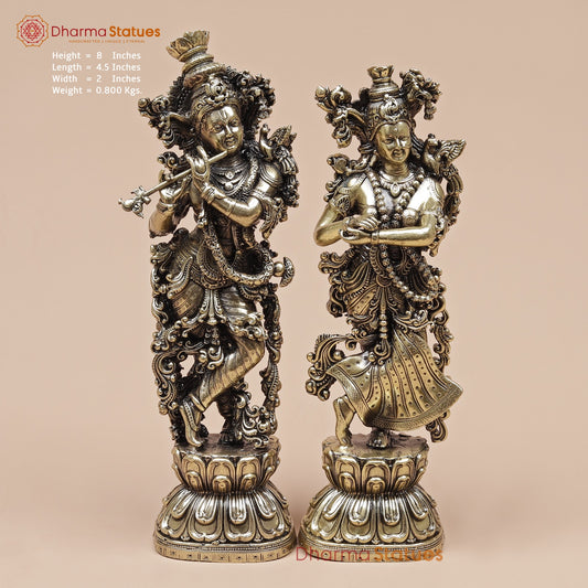 Brass Radha Krishna Fine 8”