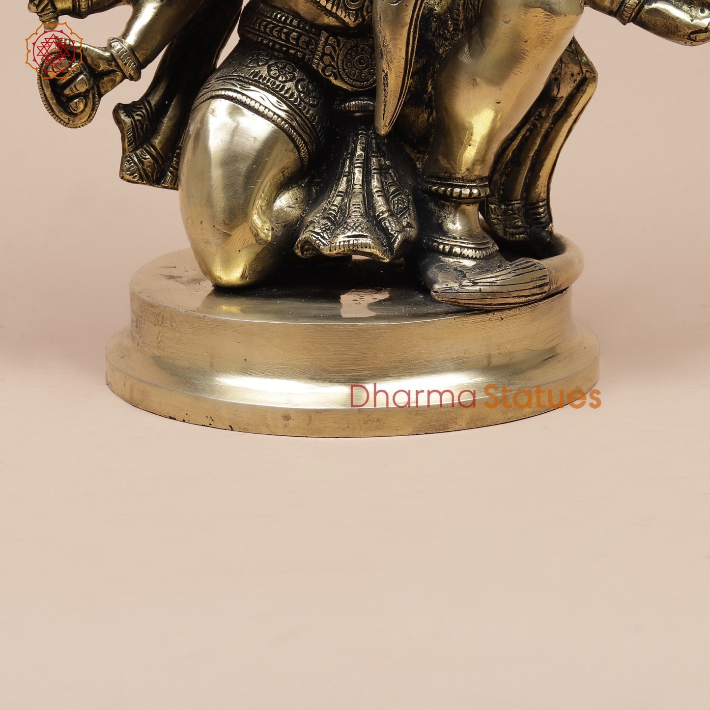 Brass Panchmukhi Hanuman Seated Fine, Smooth Finish 11”