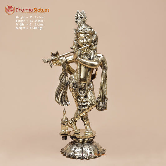 Brass Kalangi Krishna Fine, Smooth Finish 19”