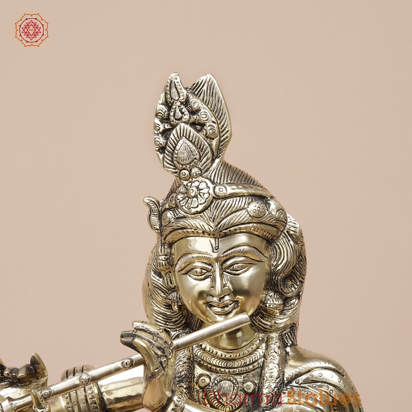 Brass Kalangi Krishna Fine, Smooth Finish 19”