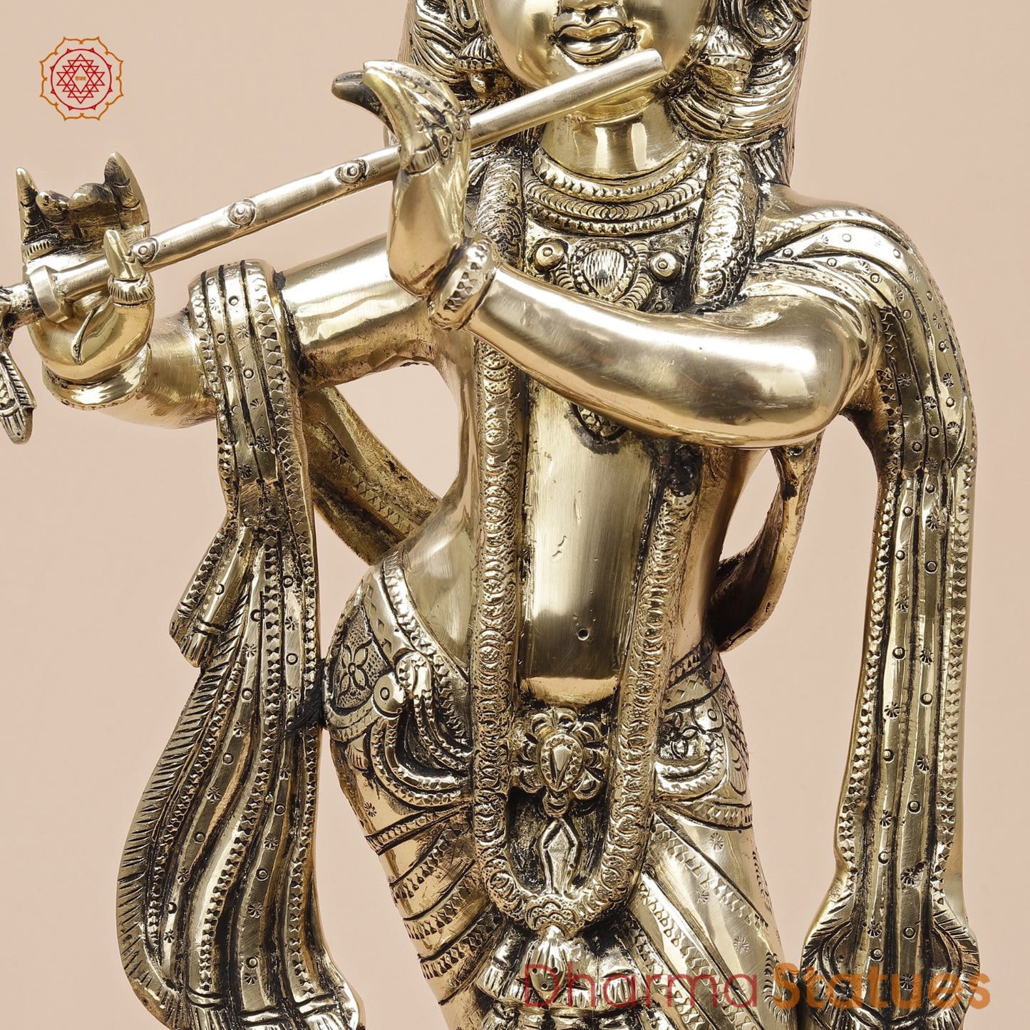 Brass Kalangi Krishna Fine, Smooth Finish 19”