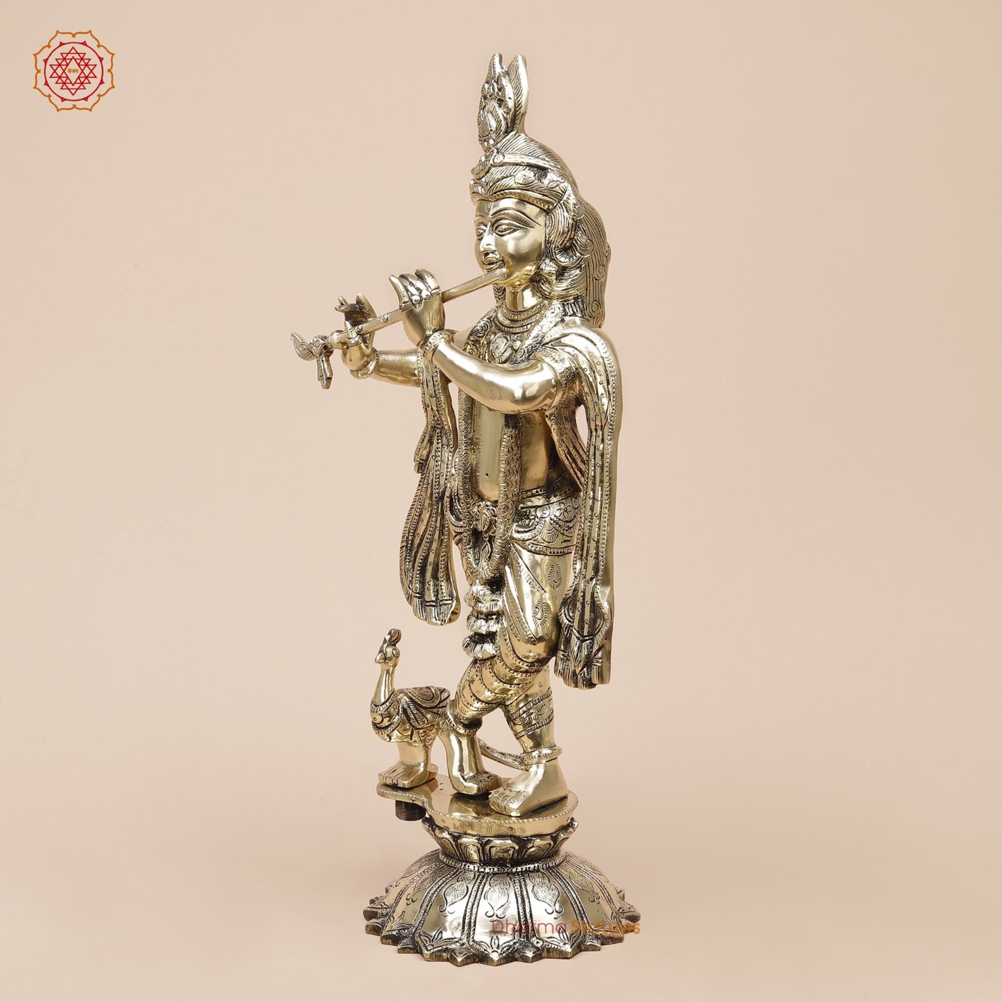 Brass Kalangi Krishna Fine, Smooth Finish 19”