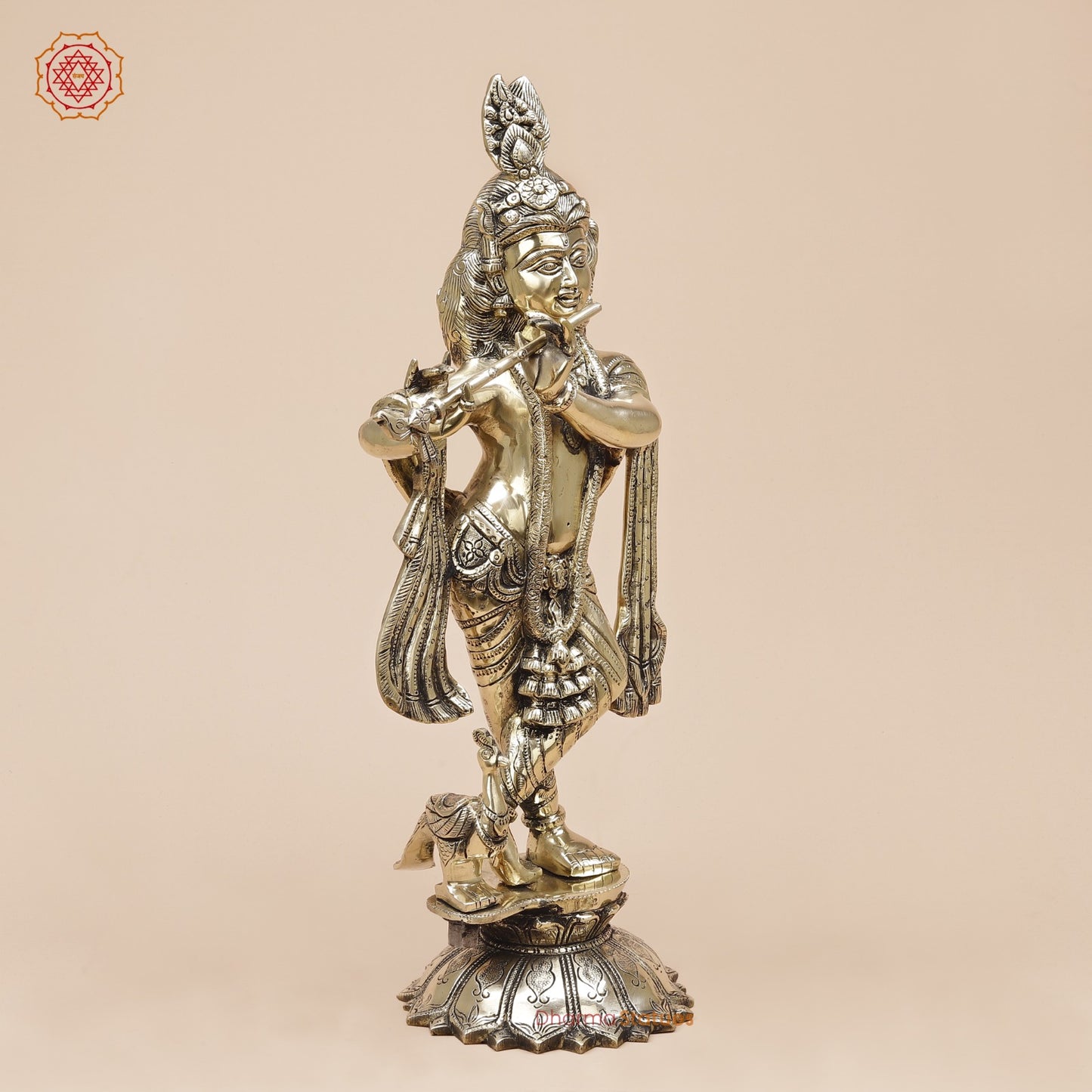 Brass Kalangi Krishna Fine, Smooth Finish 19”