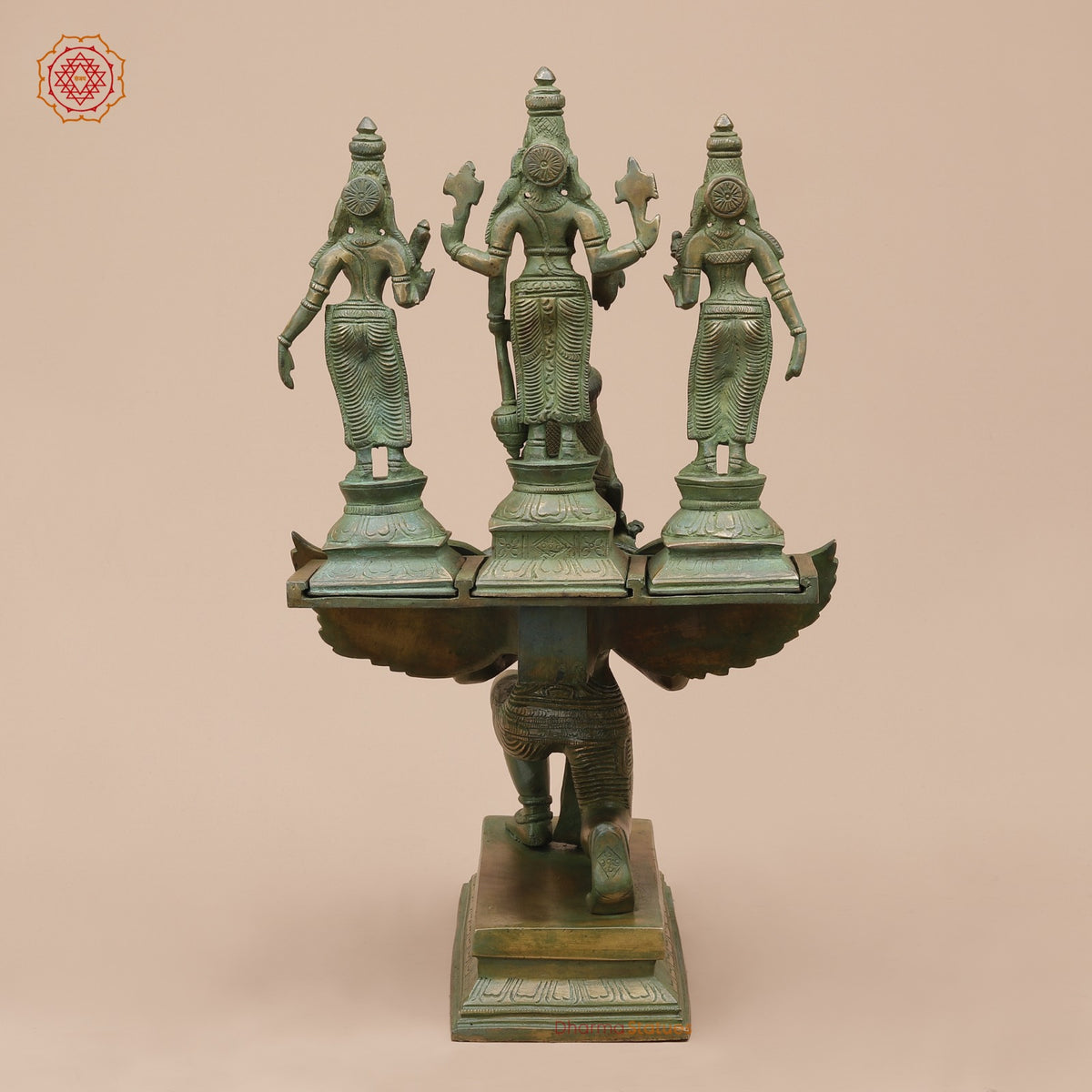 Brass Garuda Vaahan Fine, Antique Patina 17”