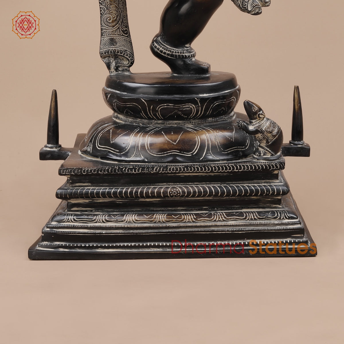 Brass South Indian Ganesh Dancing Fine, Copper Antique Finish 30”