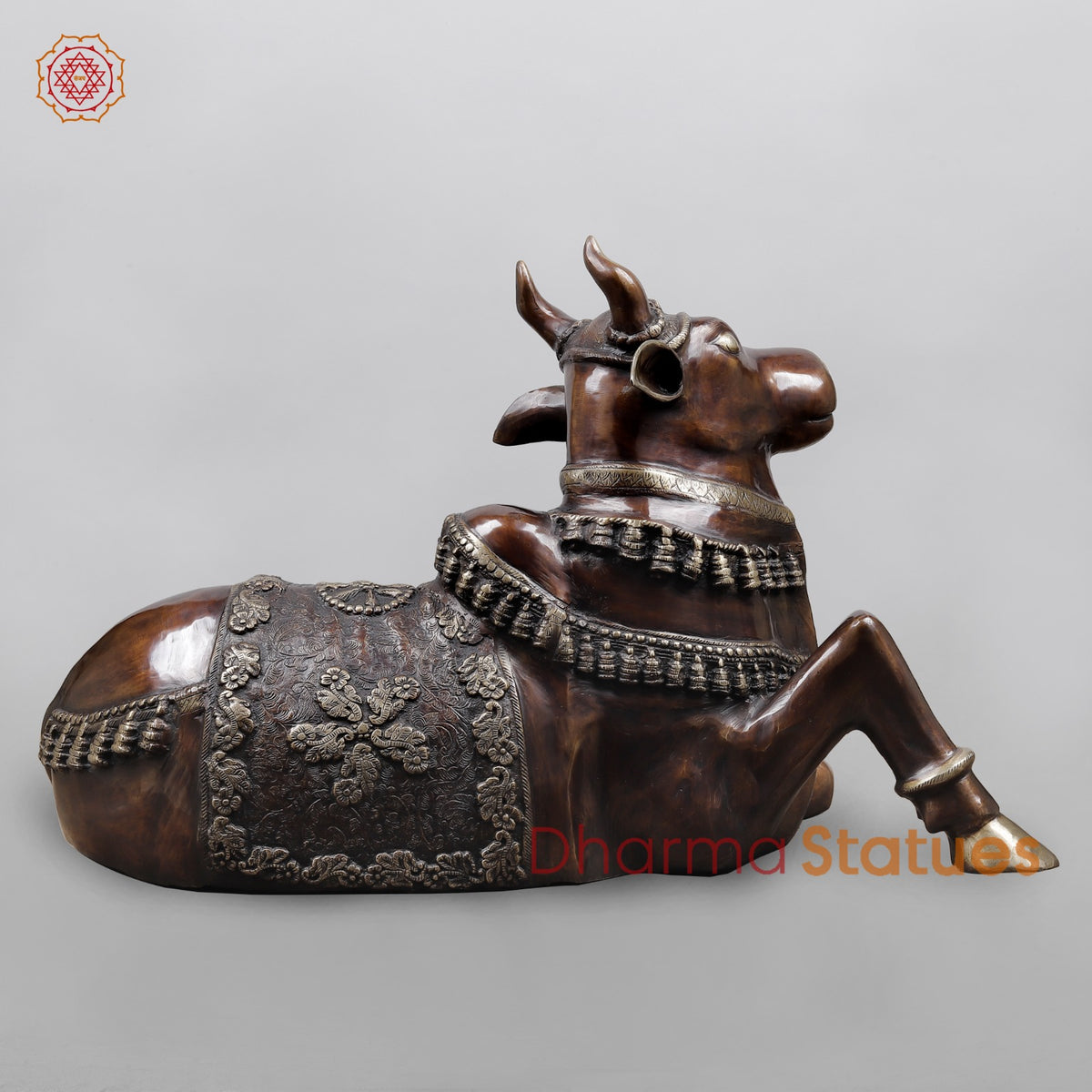 Brass Nandi Seated Fine, Copper & Gold Finish 35”