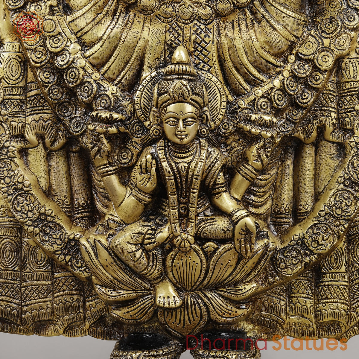 Brass Tirupati Balaji With Garland and Fine Carving, Royal Black Finish 48”