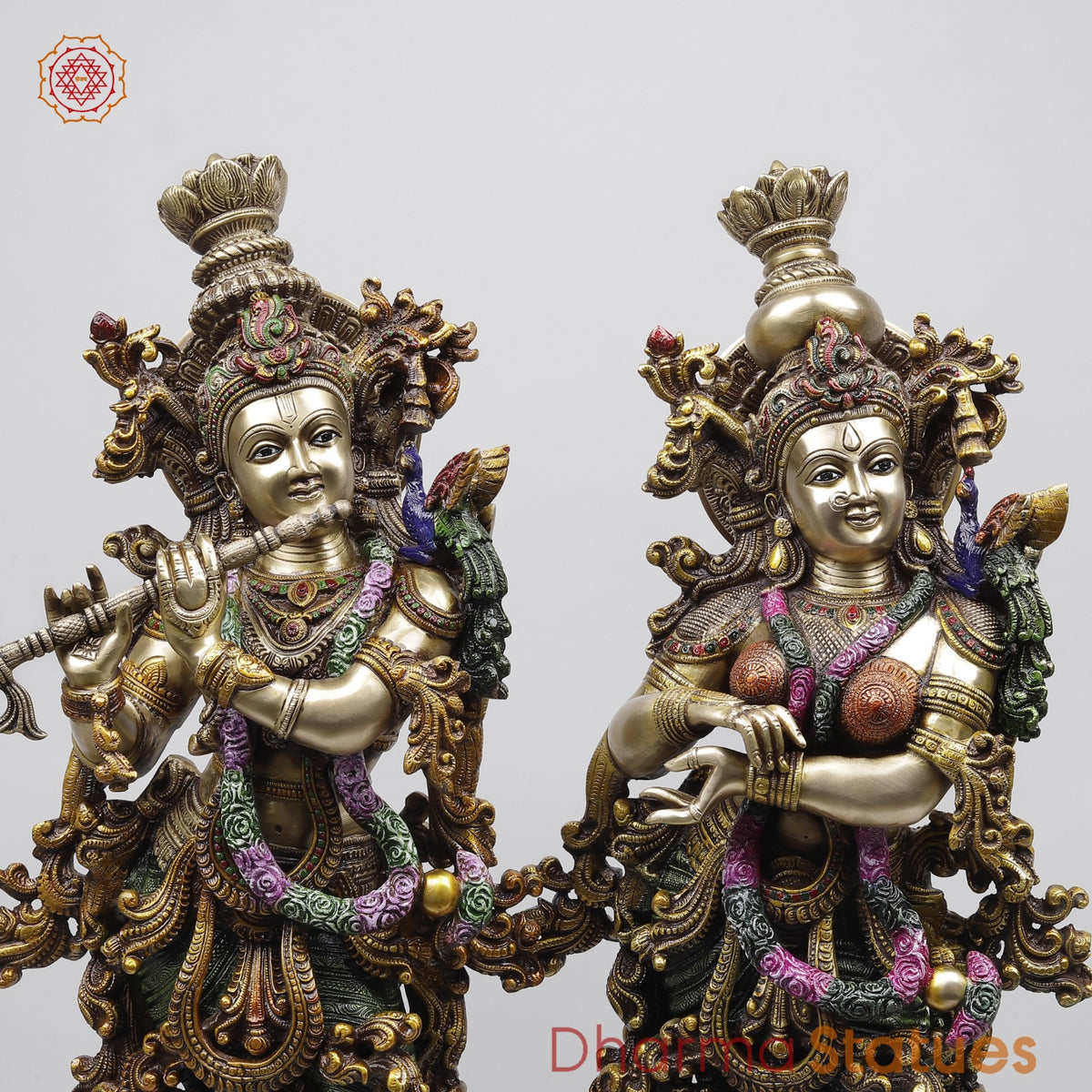 Brass Radha Krishna Fine Quality, Colorful Finish 30”