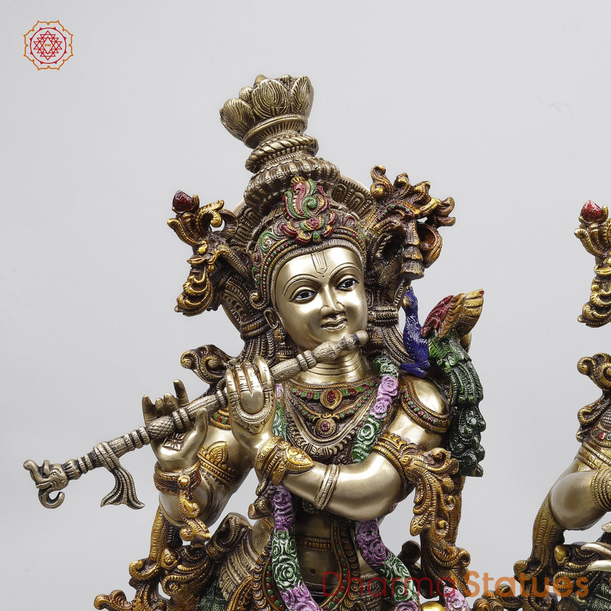 Brass Radha Krishna Fine Quality, Colorful Finish 30”