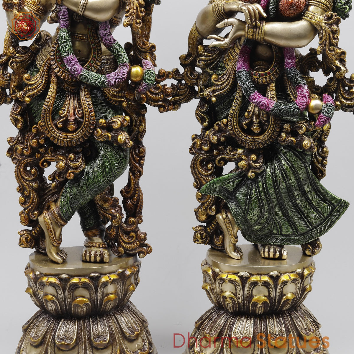 Brass Radha Krishna Fine Quality, Colorful Finish 30”