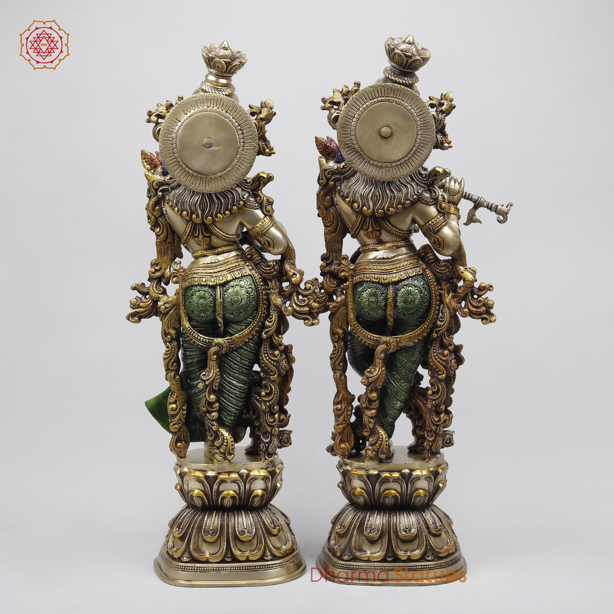 Brass Radha Krishna Fine Quality, Colorful Finish 30”