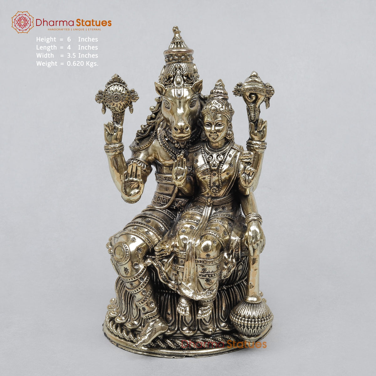 Brass Hayagriva Lakshmi Seated Fine 6”