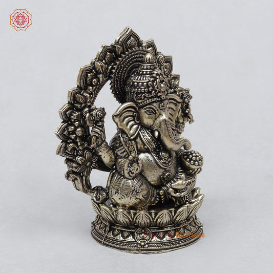 Brass Ganesh Seated Fine With Arch 3.5”