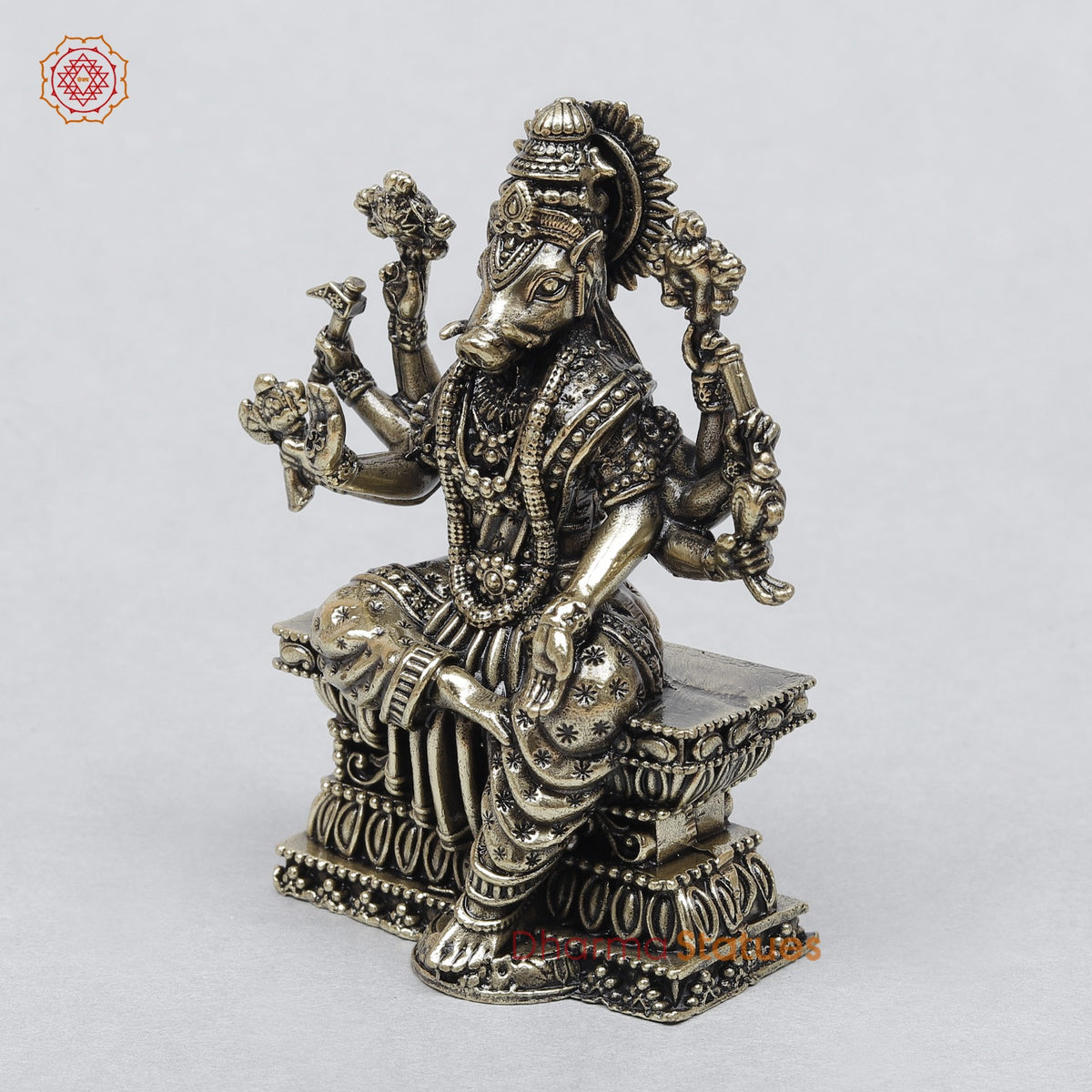 Brass Varahi Amman Seated 3”