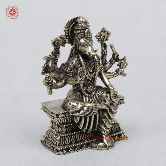 Brass Varahi Amman Seated 3”