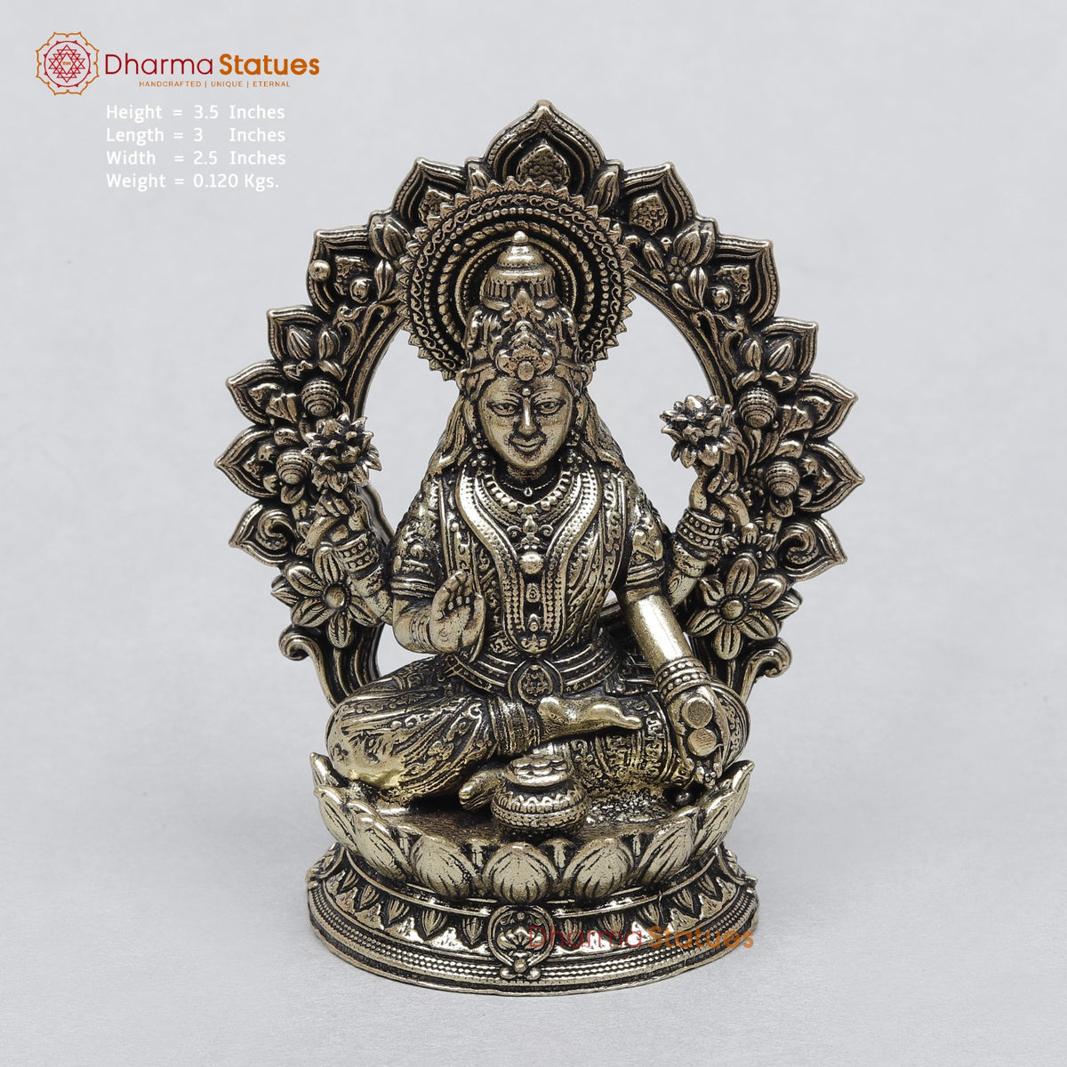 Brass Lakshmi Seated Fine With Arch 3.5”