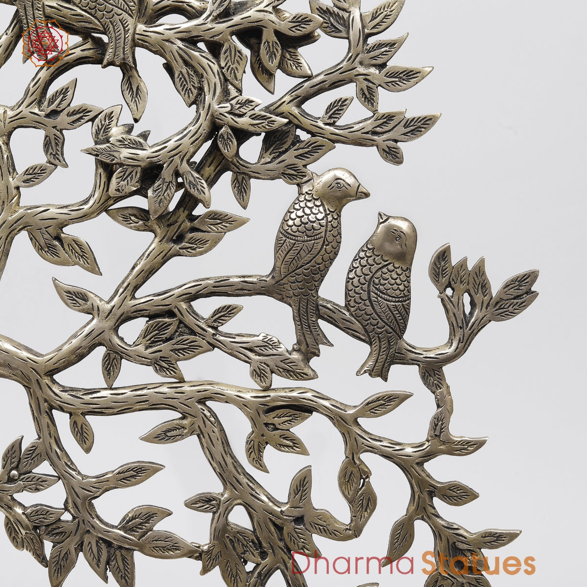 Brass Kalprvriksh with Birds fine, Smooth Finish 23”