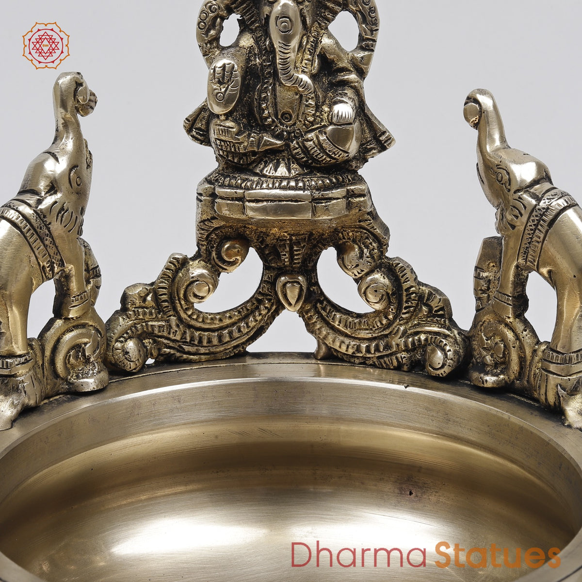 Brass Pagdi Ganesh Urli Fine, Smooth Finish 7.5”