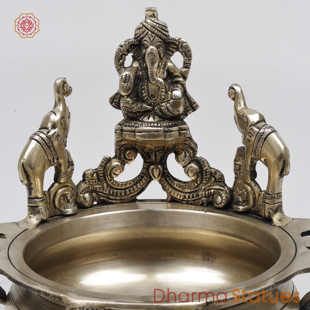 Brass Pagdi Ganesh Urli Fine, Smooth Finish 7.5”