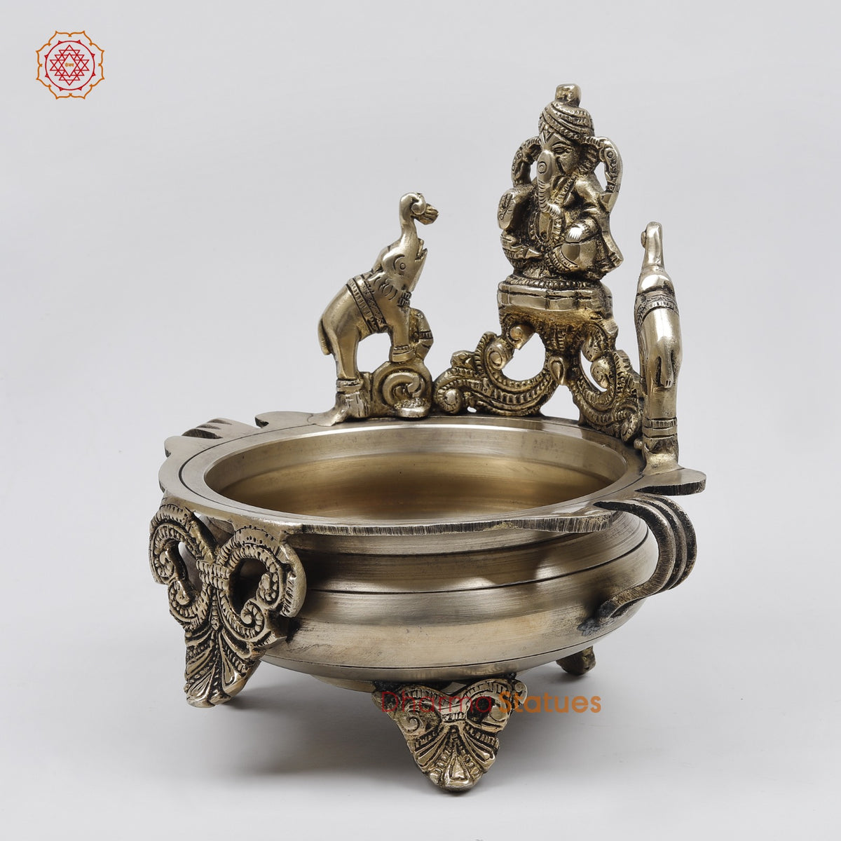 Brass Pagdi Ganesh Urli Fine, Smooth Finish 7.5”