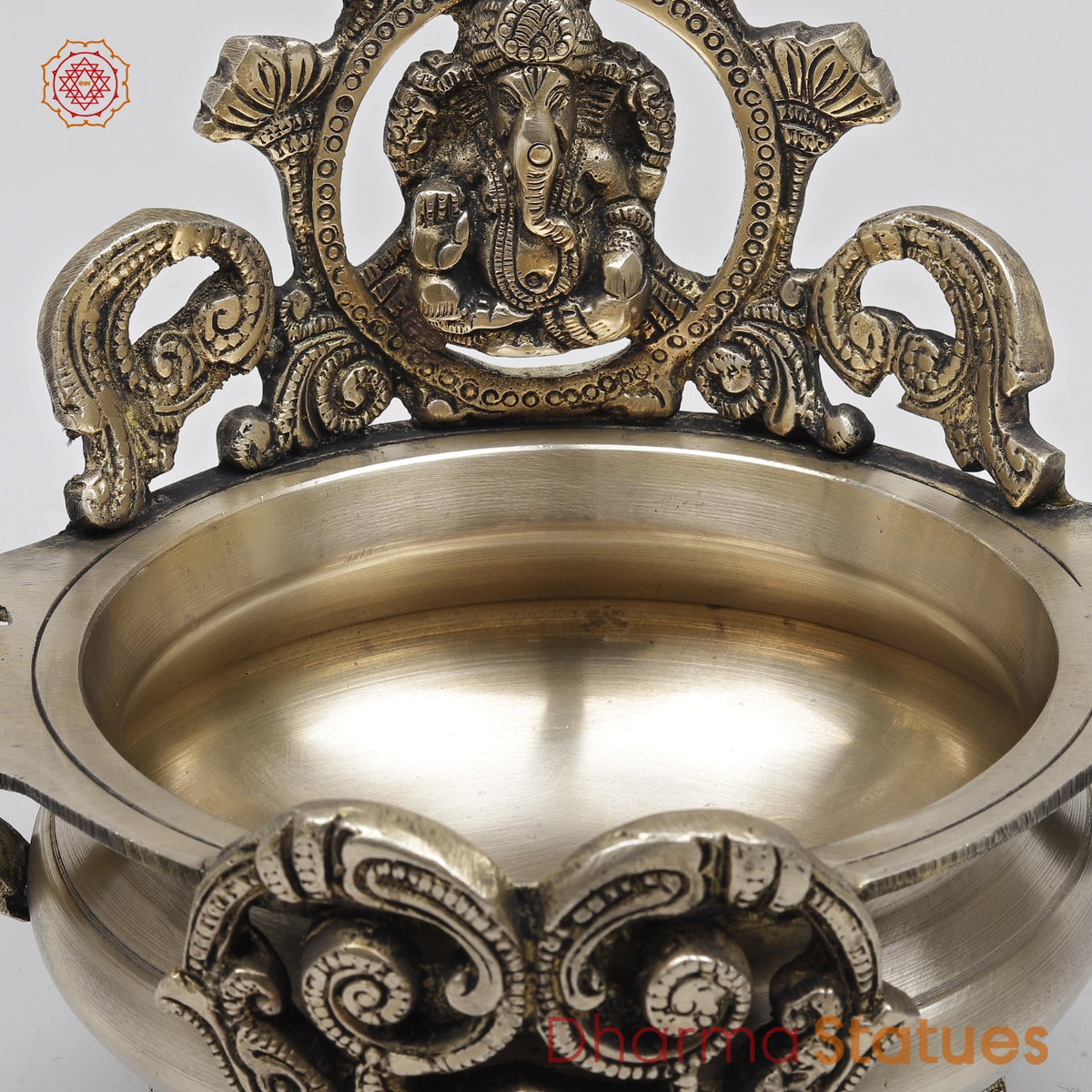 Brass Ganesh Urli Fine, Smooth Finish 7.5”