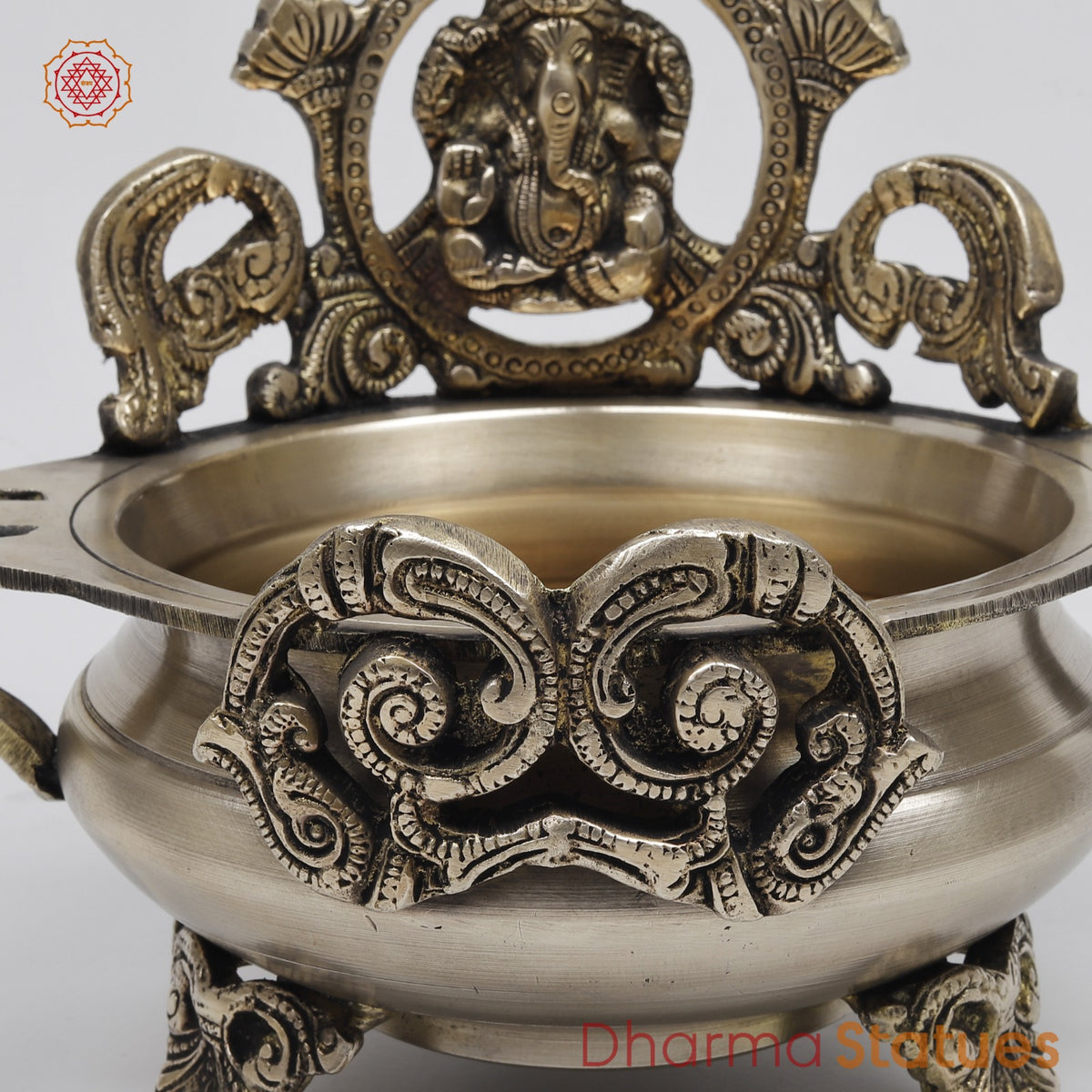 Brass Ganesh Urli Fine, Smooth Finish 7.5”