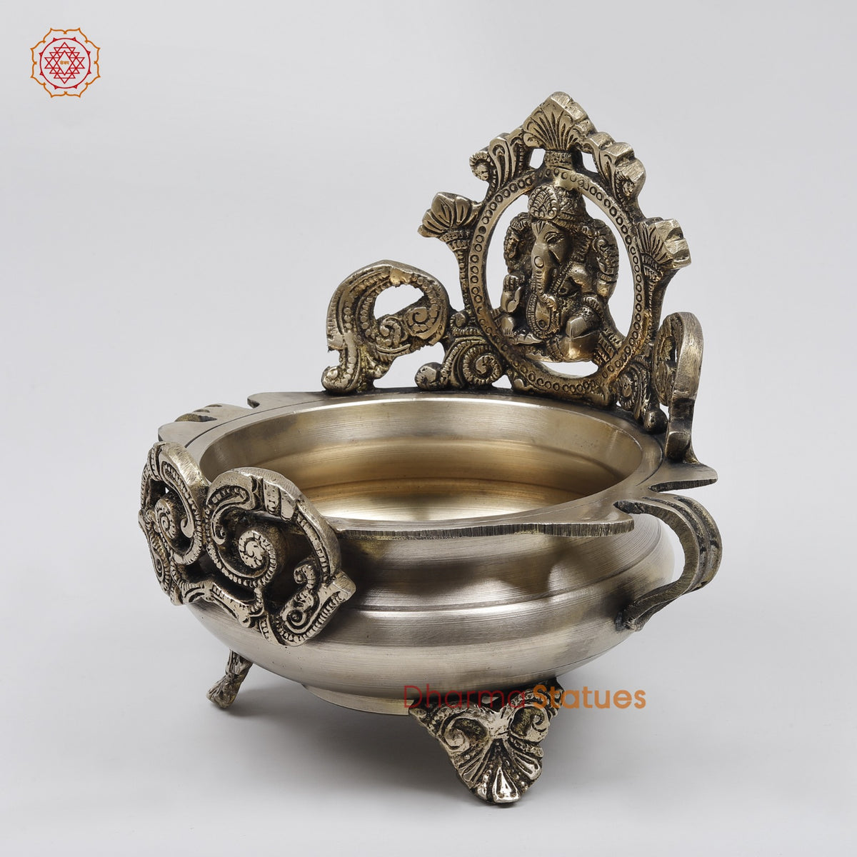 Brass Ganesh Urli Fine, Smooth Finish 7.5”