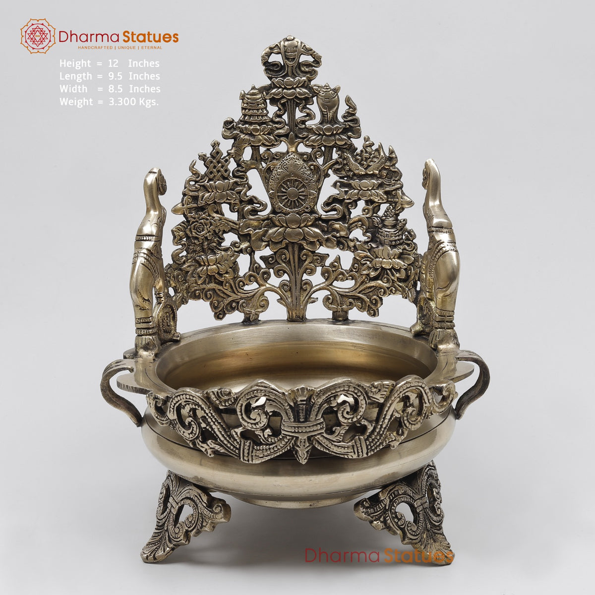 Brass Elephants Urli Fine Carving , Smooth Finish 12”