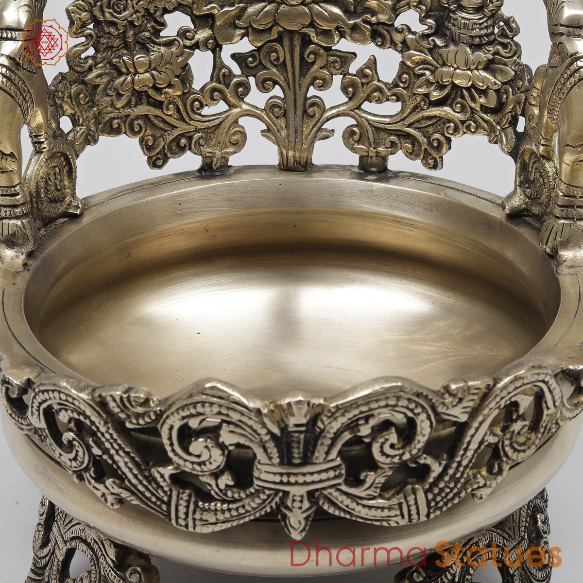 Brass Elephants Urli Fine Carving , Smooth Finish 12”