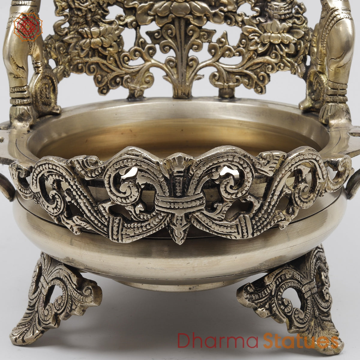 Brass Elephants Urli Fine Carving , Smooth Finish 12”