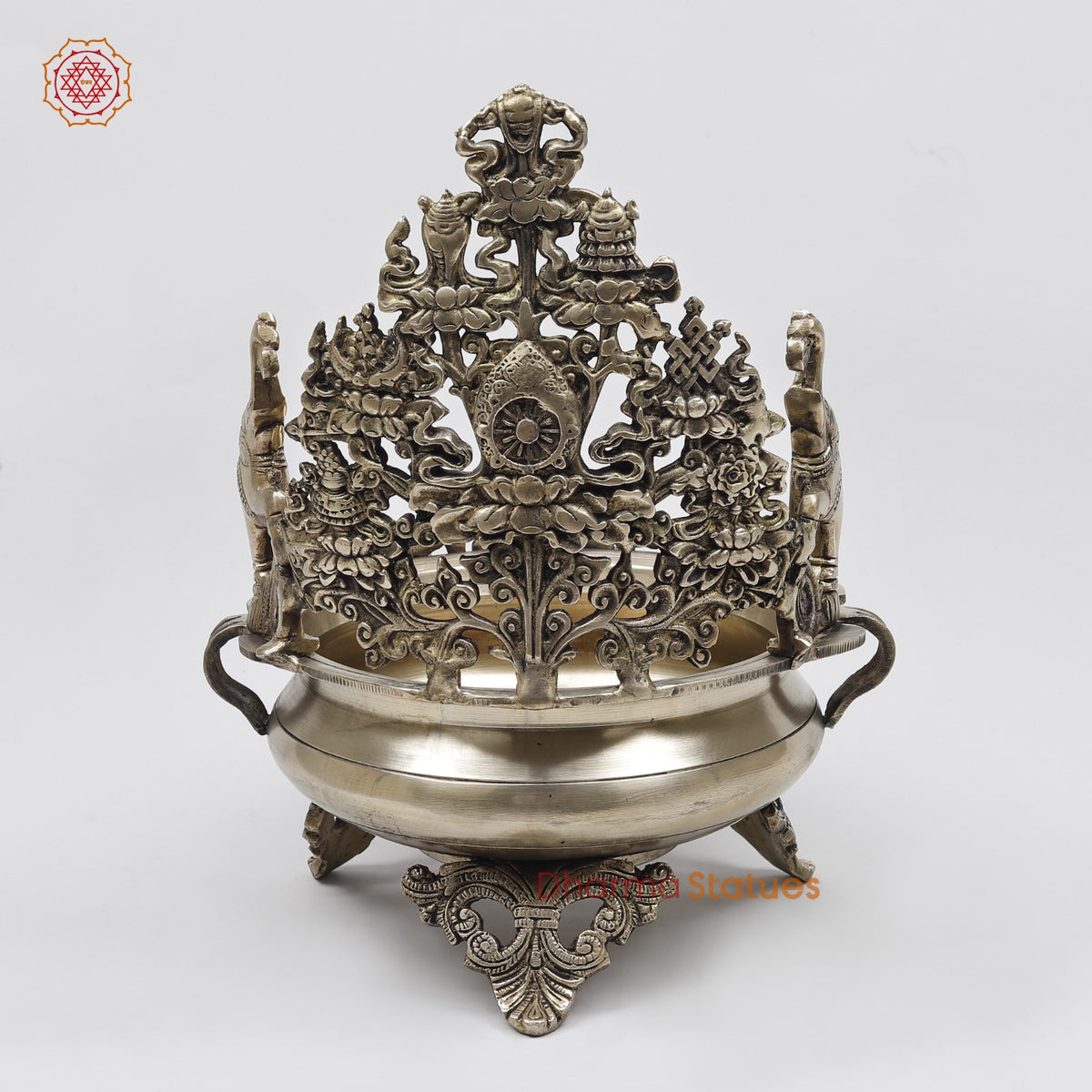 Brass Elephants Urli Fine Carving , Smooth Finish 12”