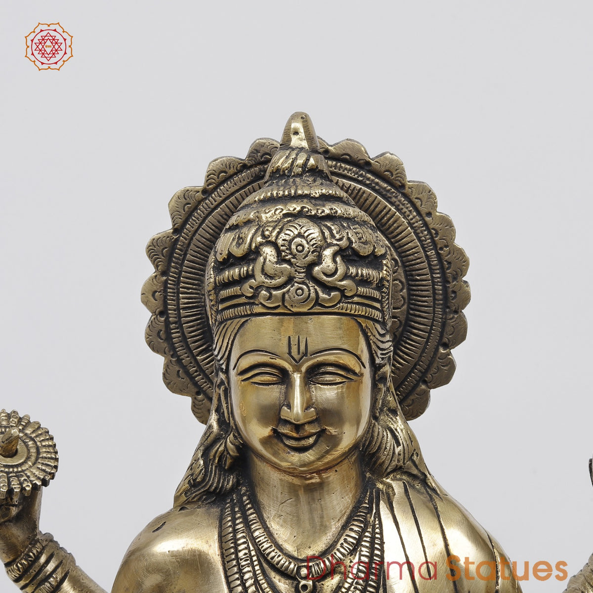 Brass Dhanwantri Standing Fine, Smooth Finish 18”