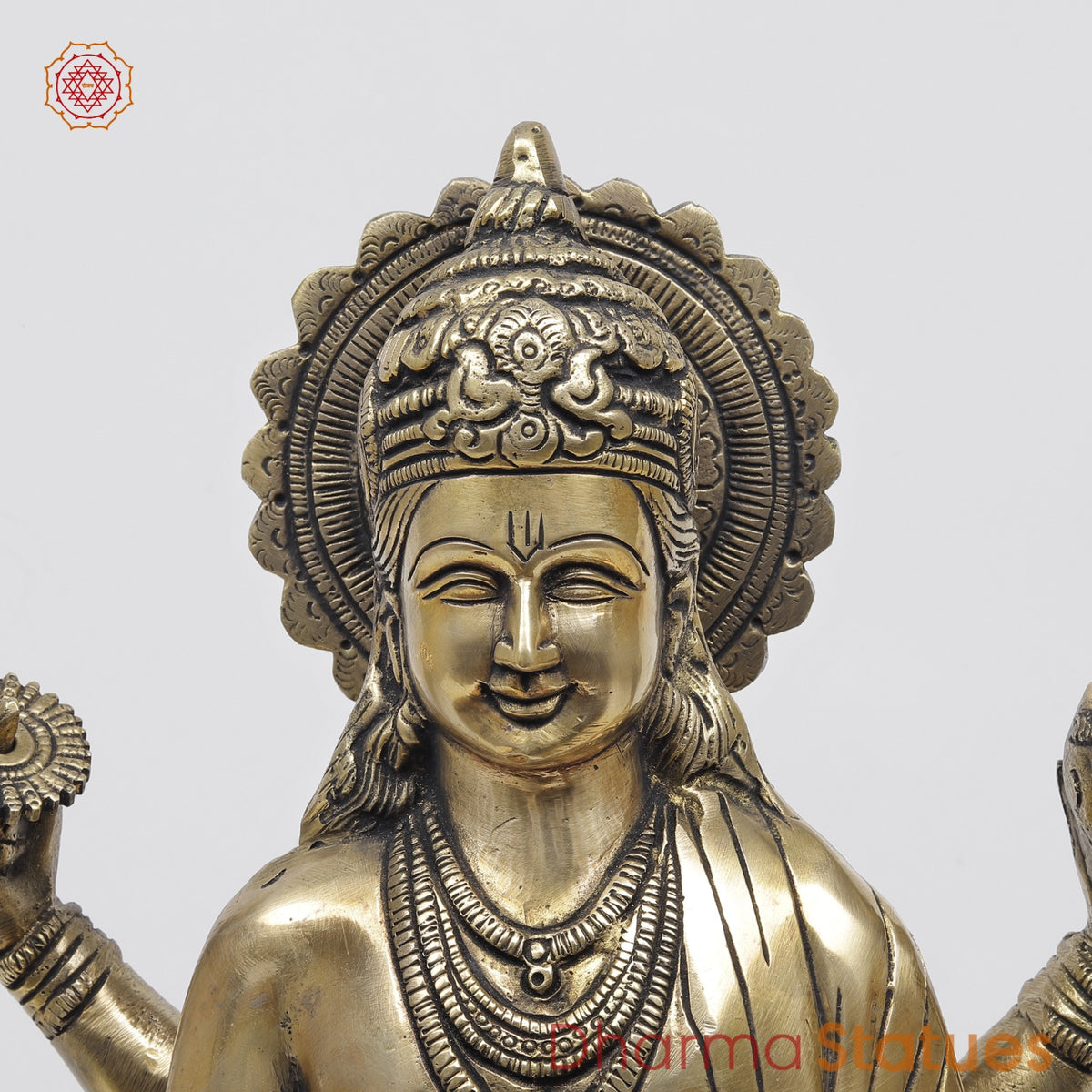 Brass Dhanwantri Standing Fine, Smooth Finish 18”