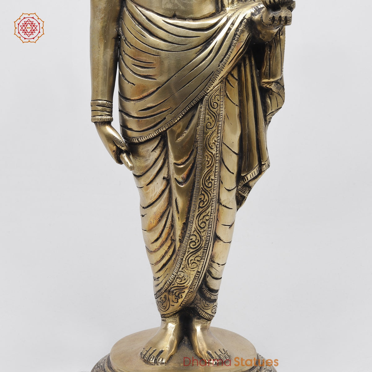 Brass Dhanwantri Standing Fine, Smooth Finish 18”